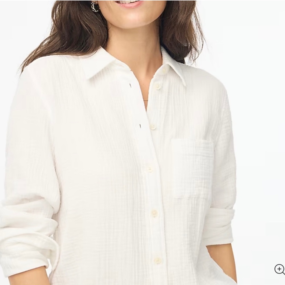 NWT J Crew Factory Gauze Button-Up
White Gauze Shirt 100% Cotton Various Sizes - Picture 2 of 16